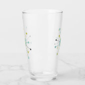 Verre Starburst atomique bleu jaune vert mi-siècle (Gauche)