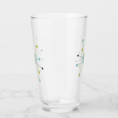Verre Starburst atomique bleu jaune vert mi-siècle (Droite)