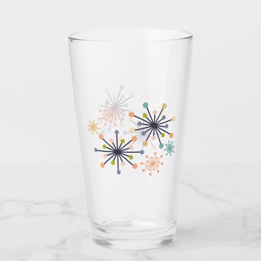 Verre Starburst atomique rétro moderne milieu du siècle (Devant)