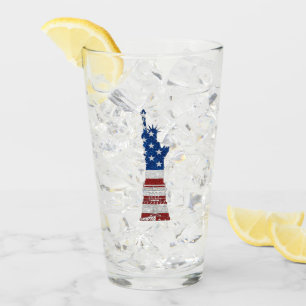 Verre Statue de la Liberté 4 juillet Paillettes