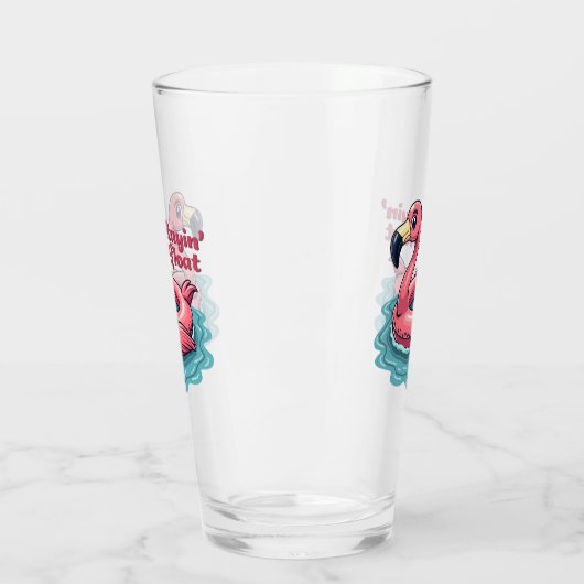 Verre Stayin’ En Mer Funny Flamant rose Pool Flottant Re (Gauche)