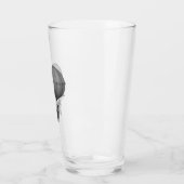 Verre Steampunk Design Machine volante noire et blanche (Gauche)