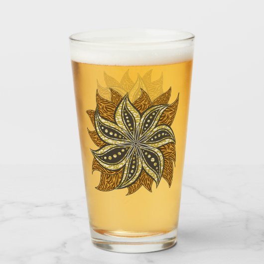 Verre Style Batik Floral Abstrait africain (Devant (rempli))