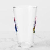 Verre Style d'aquarelle de poulet du coq du pays (Droite)