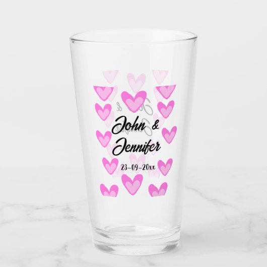 Verre style de texte simple et blanc mariage (Devant)
