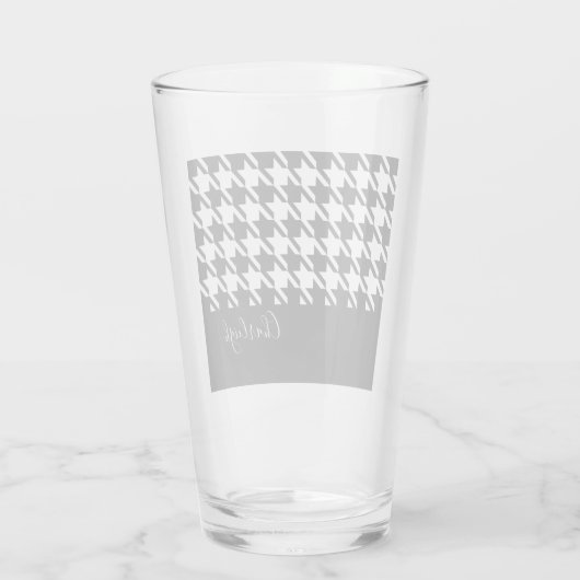 Verre Style moderne noir et blanc Houndstooth (Dos)