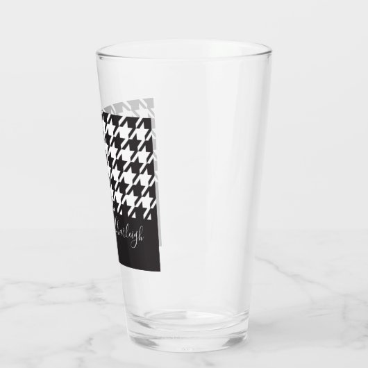 Verre Style moderne noir et blanc Houndstooth (Gauche)