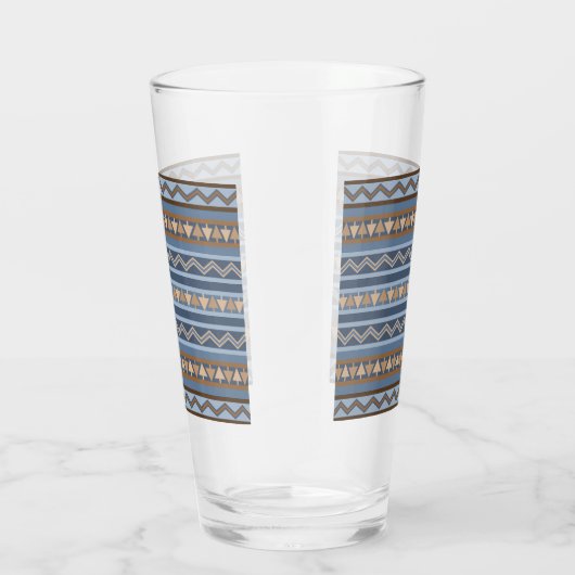 Verre Style sud-ouest bleu et Motif géométrique Brown (Droite)