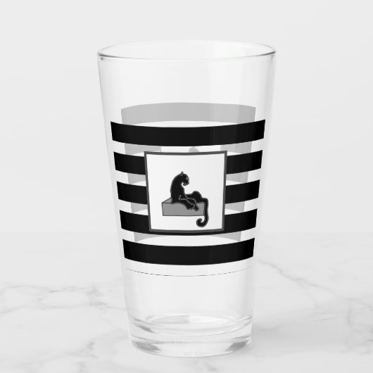 Verre Stylish Black Panther Cat White (Dos)