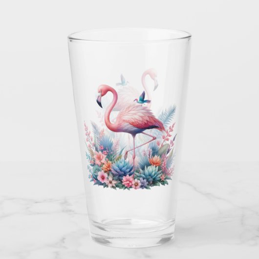 Verre Sublimation Flamant rose rose-95160 (Devant)