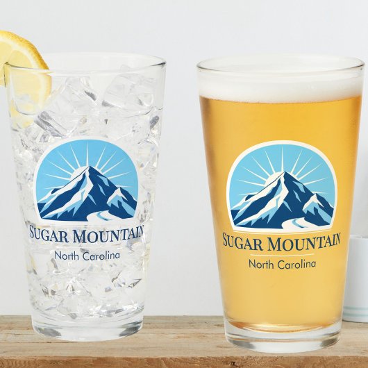Verre Sugar Mountain NC Ski resort beer glass