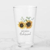 Verre Sunflower Eucalyptus Floral Mariage Bridesmaid (Devant)