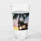 Verre Sunset Palms Tropical Paysage Photographie (Dos)