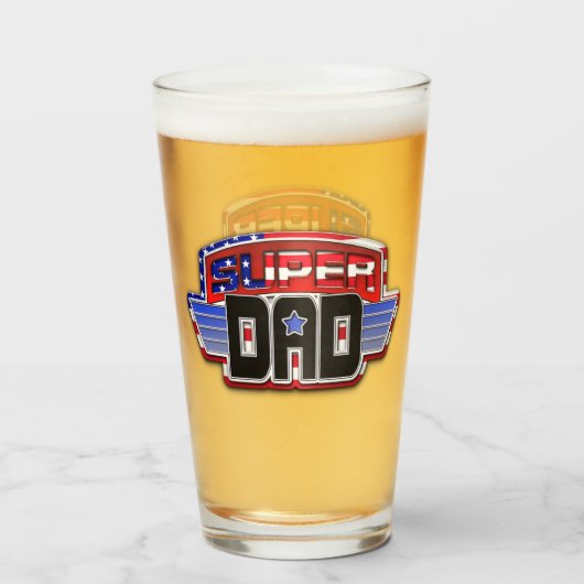 Verre Super Papa Américain (Devant (rempli))