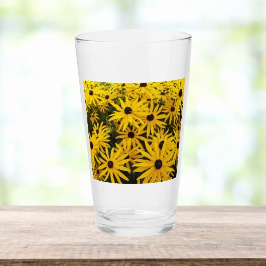 Verre Susans Jaune Oeil Noir Floral Boire