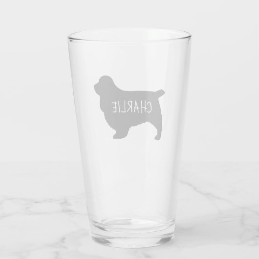 Verre Sussex Spaniel Chien Silhouette Personnalisé (Dos)