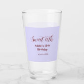 Verre Sweet 16th birthday purple pastel mauve retro name (Dos)