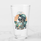 Verre Sweet Summer Skeleton Retro Sunset Design (Dos)