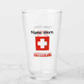 Verre Switzerland and Swiss Flag with Your Name (Devant)
