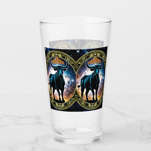 Verre Symbole astrologique de Taurus (Devant)