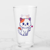 Verre Symbole de chat mignon en amour main-57577 (Devant)