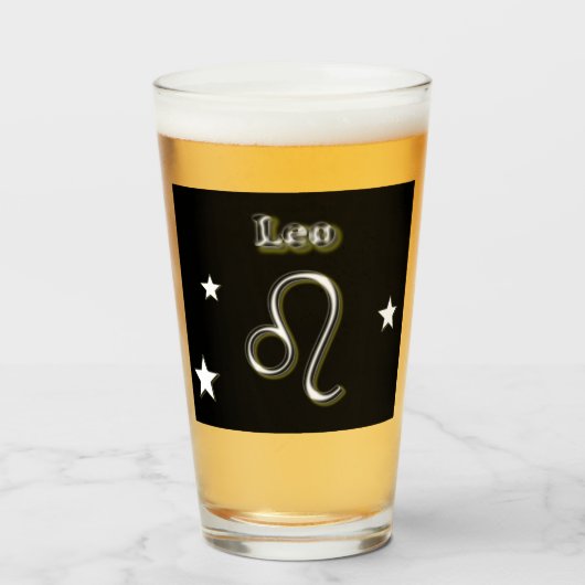 Verre Symbole de Leo (Devant (rempli))