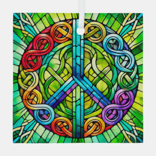 Verre Symbole de paix celtique Suncatcher Ornement en ve