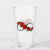 Verre Symbole d'infini avec les roses rouges (Dos)