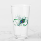 Verre Symbole d'infini avec plume de paon (Dos)