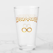 Verre Symbole d'infini doré & Confettis (Devant)