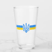 Verre SYMBOLE DU Drapeau Ukraine (Devant)