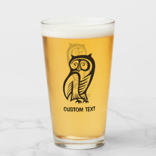 Verre Symbole hibou noir