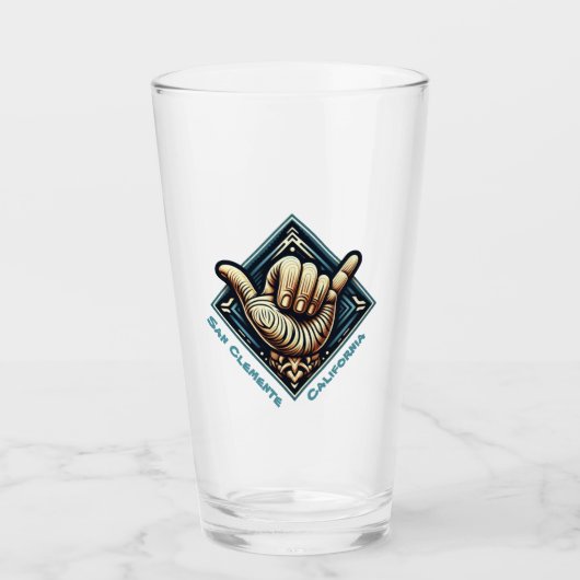 Verre Symbole main de surfeur (Devant)