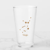 Verre Symbole moderne Zodiac Gold Virgo | Élément Terre (Devant)