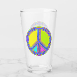 Verre Symbole PAIX avec des couleurs remplies