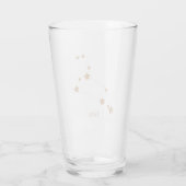 Verre SYMBOLE Zodiaque moderne Gold Leo | Incendie d'élé (Dos)
