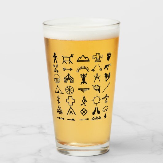 Verre Symboles d'images amérindiens (Devant (rempli))