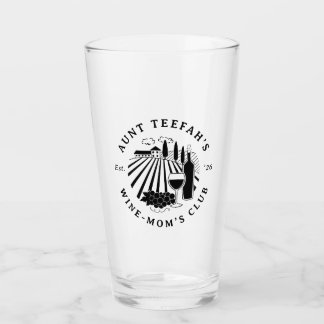Verre T-Shirt Auntie's Wine Club pour mamans - Noir