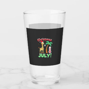 Verre T-shirt drôle de Noël en juillet Santa Girafe Palm