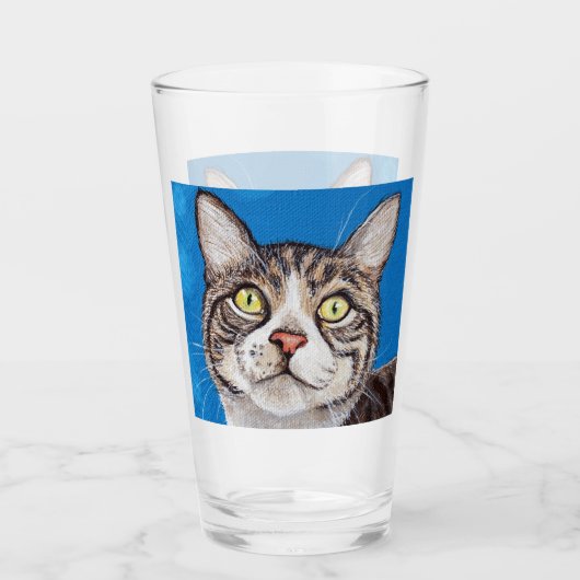 Verre Tabby Cat Peinture (Devant)