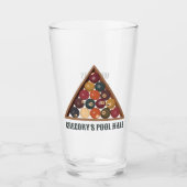 Verre Table de billard vintage personnalisée Ballons de  (Devant)