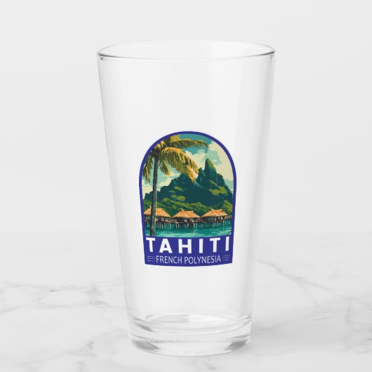 Verre Tahiti Polynésie Française Voyage Emblem (Devant)