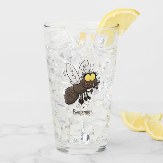 Verre Taon drôle de dessin animé d'insecte (Dos glace)