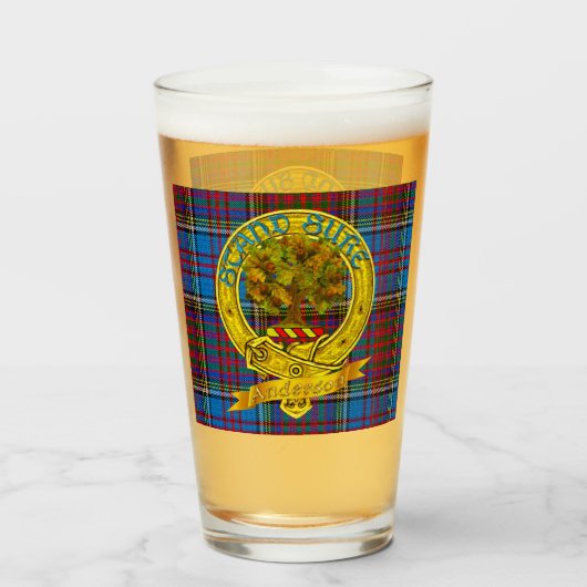Verre Tartan et motif de clan d'Anderson (Devant (rempli))