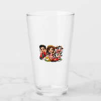 Tasse amis et vache de caricature de dessin animé