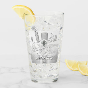 Verre Tatouage crâne rêveur Mikitiez rose arc-en-ciel ro