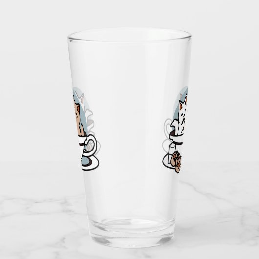 Verre Tea Time Meow Time - Cute Cat and Tea Design (Droite)