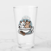 Verre Tea Time Meow Time - Cute Cat and Tea Design (Devant)