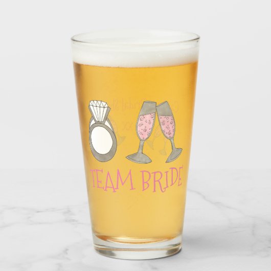 Verre Team Bride Champagne Rose Mariage Diamond Ring (Devant (rempli))