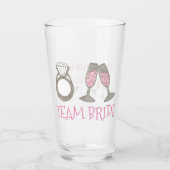 Verre Team Bride Champagne Rose Mariage Diamond Ring (Devant)